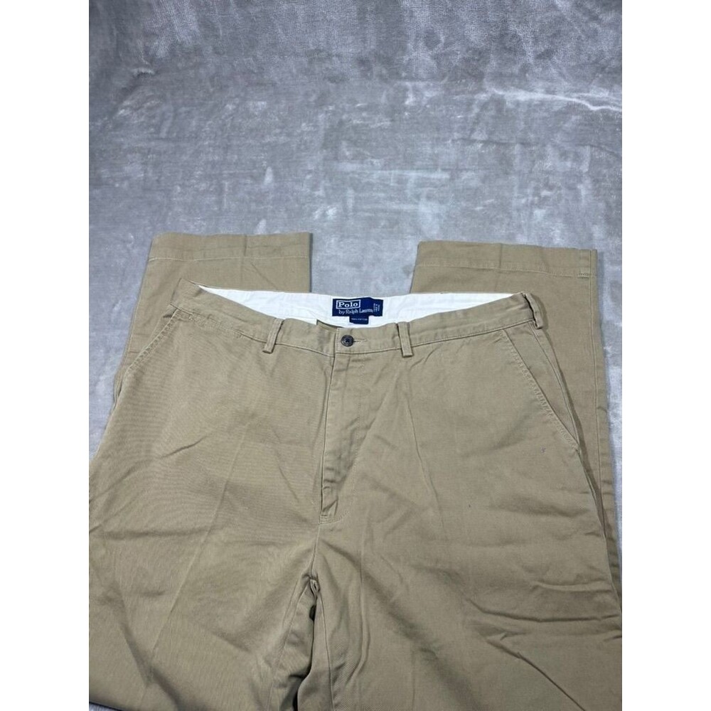 Polo Ralph Lauren Pants Men Size 36x30 Khaki Chino Straight Cotton Classic Wide